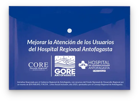 Carpeta plástica con broche para el Hospital Regional de Antofagasta