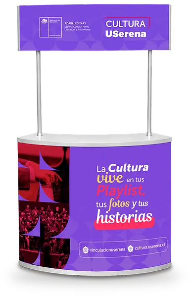 Counter promocional impreso para ferias de la Universidad de La Serena