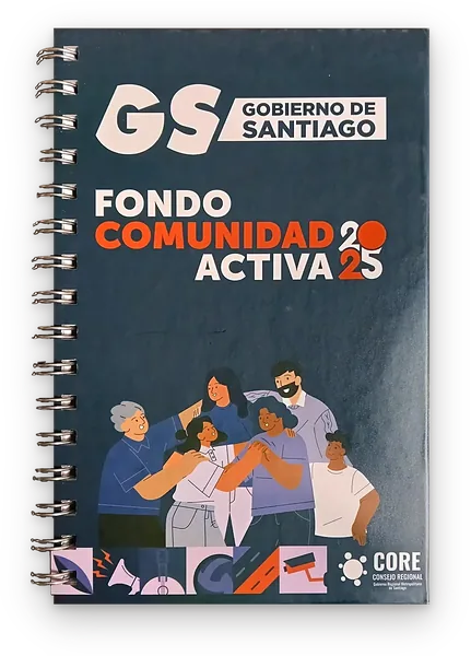 Cuaderno anillado del Fondo Comunidad Activa del Gobierno de Santiago