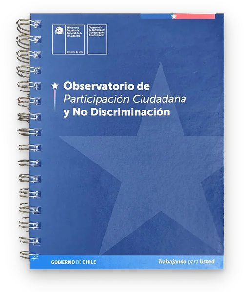Cuaderno anillado de tapa dura para el Observatorio de Participación Ciudadana, Santiago