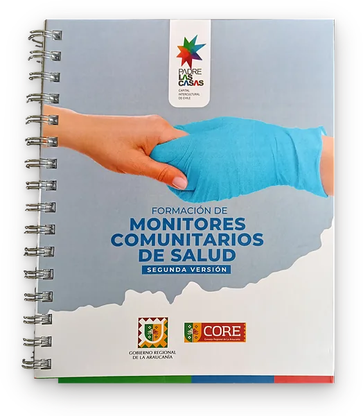 Cuaderno corporativo de tapa dura para la formación de monitores de salud de Padre Las Casas