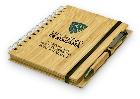 Libreta con tapa de bambú para la Universidad de Atacama, Copiapó