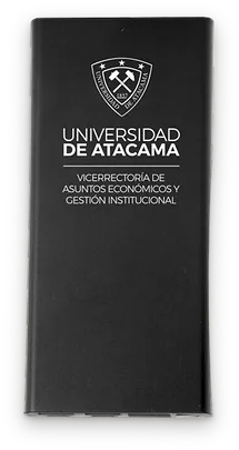 Power bank blanco con logo impreso para la Universidad de Atacama, Copiapó