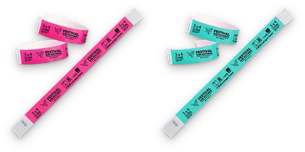 Pulseras de Tyvek impresas para el ingreso al Festival Sur Natural de Sernatur Los Lagos, Puerto Montt