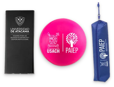 Regalos corporativos con logo: power bank, pelota antiestrés y estuche