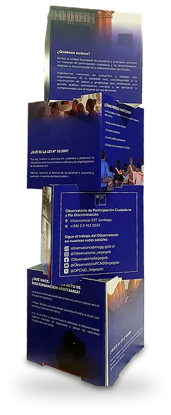 Tótem de cubos impresos para el Observatorio de Participación Ciudadana